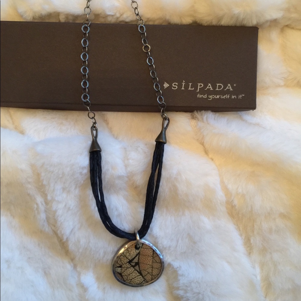 Silpada bamboo resin and sterling silver necklace.